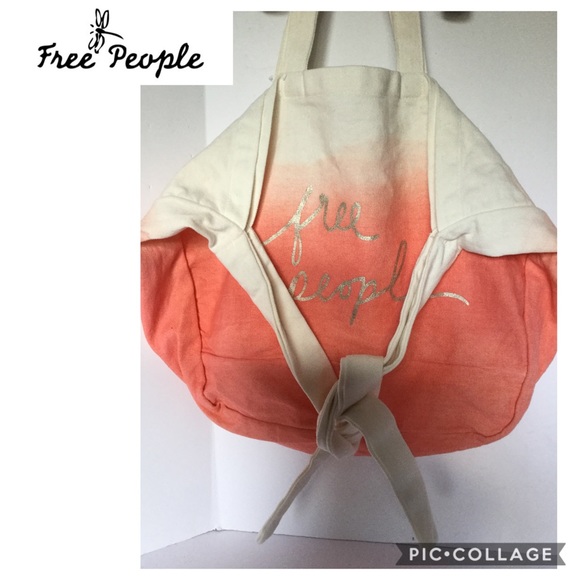Free People Handbags - NWOT Free People canvas tote two-toned 13x18x6